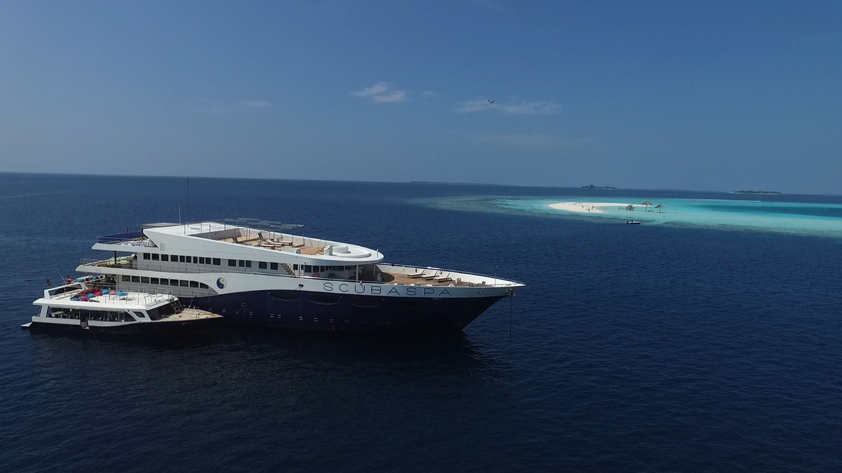 Scubaspa Maldives liveaboard in the South Atolls.