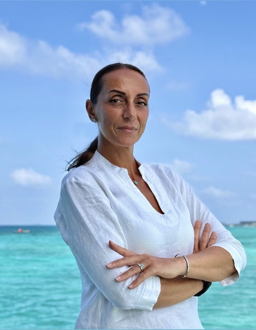 Mara Restelli at Dive Butler Finolhu in the Maldives.